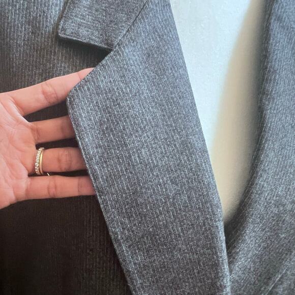 Vintage Harve Benard 100% Wool Double Breasted Blazer Striped Gray Women's 14 - Picture 6 of 9